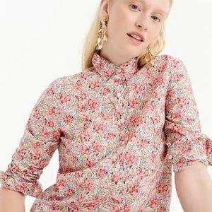J Crew Perfect Shirt Popover in Liberty Floral Pedal Print